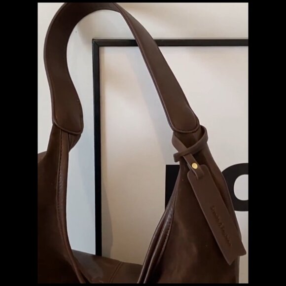 Slouchy Hobo Tote Bag Faux Suede Minimalist Chic Casual Shoulder Purse - Picture 7 of 7